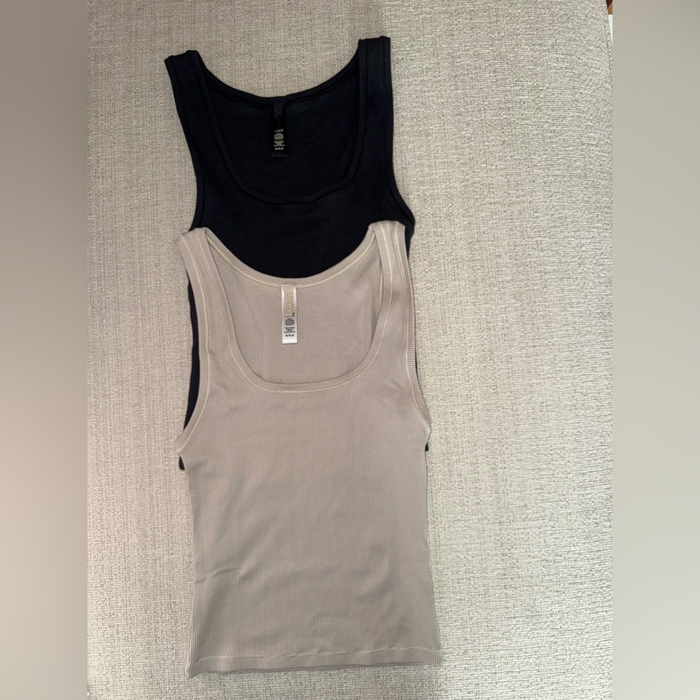 SKIMS Stretch Cotton Rib Tank Set of 2